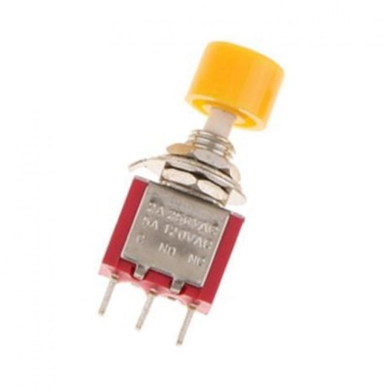 Yellow Ds Mm Pin Mini Momentary Self Reset Automatic Return Push