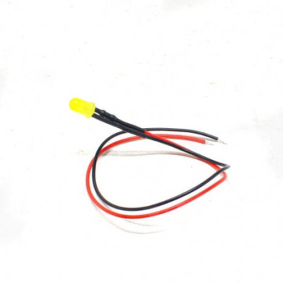 12-18V 3MM Yellow LED Indicator Light with 20CMCable (Pack of 5)