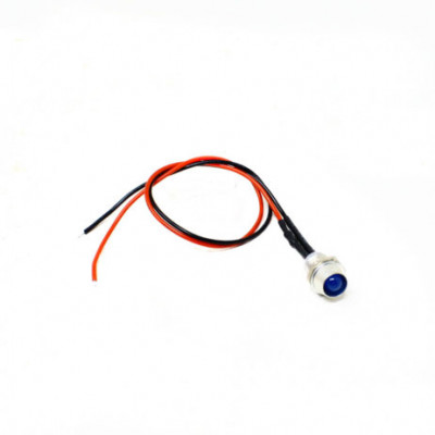 12-18V 5MM Blue LED Metal Indicator Light with 20CM Cable (Pack of 5)