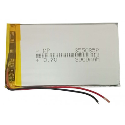 3.7V 3000mAH (Lithium Polymer) Lipo Rechargeable Battery Model KP-355085