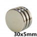 30mm x 5mm (30x5 mm) Neodymium Disc Strong Magnet