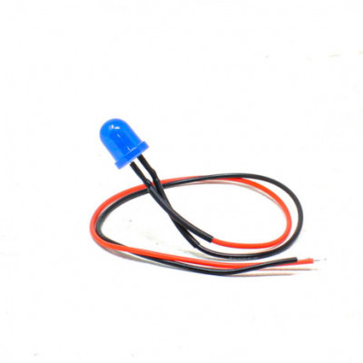 3V 3MM Blue LED Indicator With wire 20cm (Pack of 5)