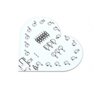 5V USB DIY Colorful LED Kit Heart Shape Light Control Kit White PCB