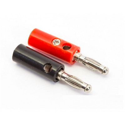 Banana Jack Plug Connector Male Black & Red Pair - 10mm