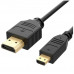 Black 1.5M Micro HDMI to HDMI Copper Clad Steel Cable for Raspberry Pi 4B