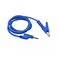 Blue 1M Double End Test lead Wire 4mm Banana Plug Alligator Clip Crocodile 15A