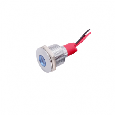 Blue 3-9V 10mm LED Metal Indicator Light with 14CM Cable