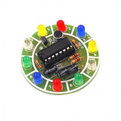 CD4017 Colorful Voice Control Rotating LED Light Kit