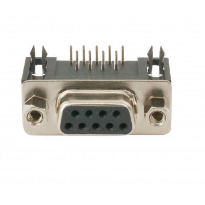 DB9 Female Right Angle Connector - 9 Pin - PCB Mount