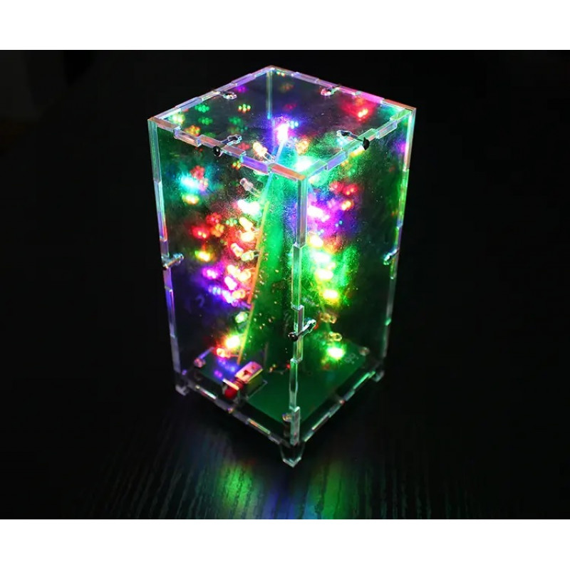 DC 5V Operated Colorful Christmas LED Tree DIY kit with Acrylic Case