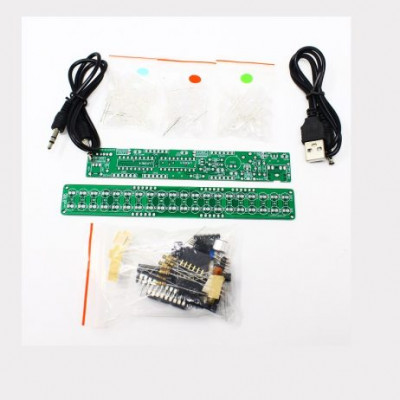 DC3-12V DIY Kit LM3914 LED Audio Spectrum Indicator Red/Green/Blue LED Level Indicator
