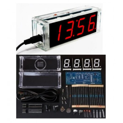 DIY Red LED Electronic Microcontroller Digital Clock Time Kit