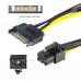 Dual SATA 15PIN to 6PIN Graphics Card Power Cable