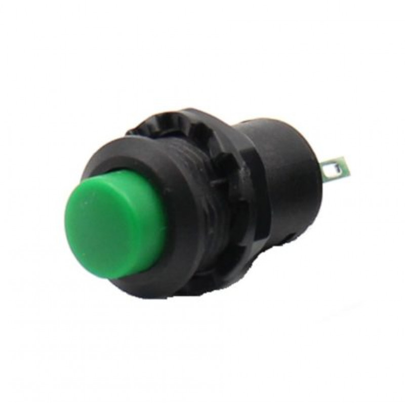 Green R13 502 12MM 2PIN Momentary Self Reset Round Cap Push Button