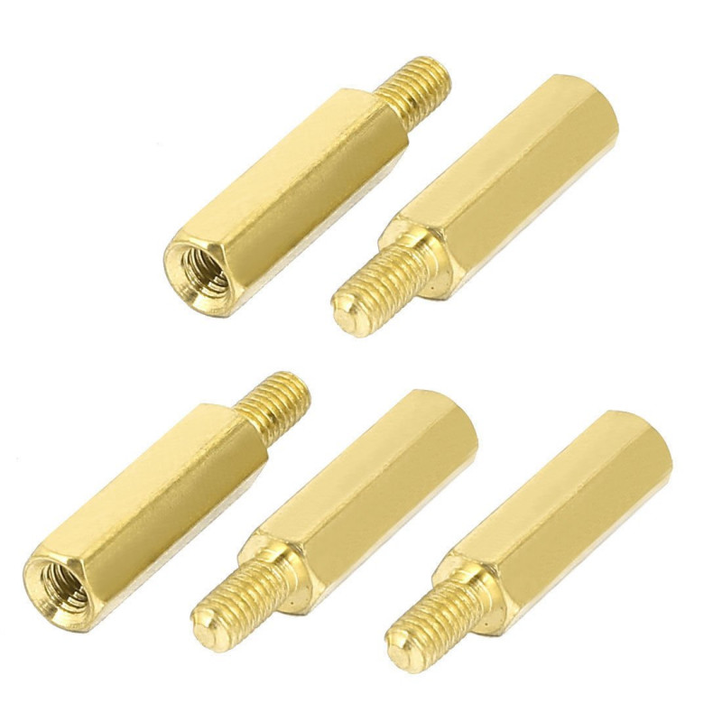 M3 X 20mm Male to Female Brass Hex Threaded Pillar Standoff Spacer - 6  Pieces Pack buy online at Low Price in India 