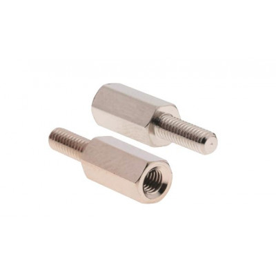 M3x10mm Male to Female Nickel Plated Brass Hex Standoff Spacer - 5 Pieces pack