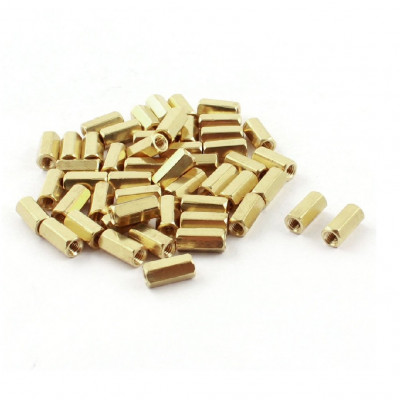 M5 X 10 mm Female-Female Brass Hex Threaded Pillar Standoff Spacer - 2 Pieces pack