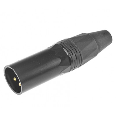 MX 3 Pin MIC Male Plug Connector XLR Black Coated (MX-3781)