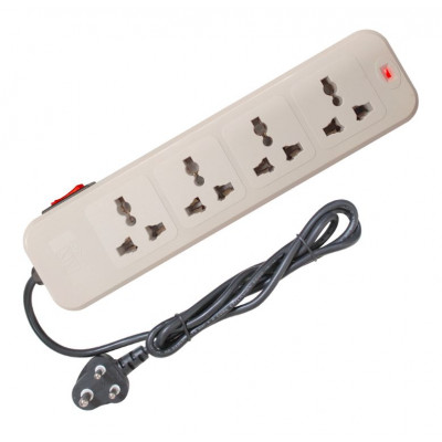 MX 4 Outlet Universal Power Strip 5 Amp with Power Indicator and Circuit Breaker Switch 1.5 Meter (MX-3425)