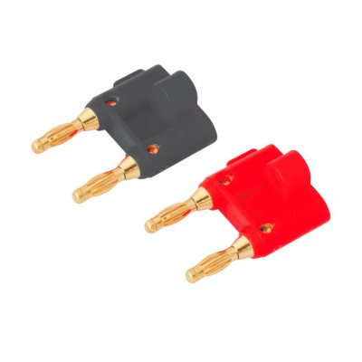 MX Dual Banana Male Plug Connector Red and Black Beryllium Copper (MX-832)