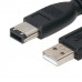 MX Firewire IEEE 1394 6 Pin Male Plug To MX USB A Male Plug Cord 1.5 Meter (MX-2482)