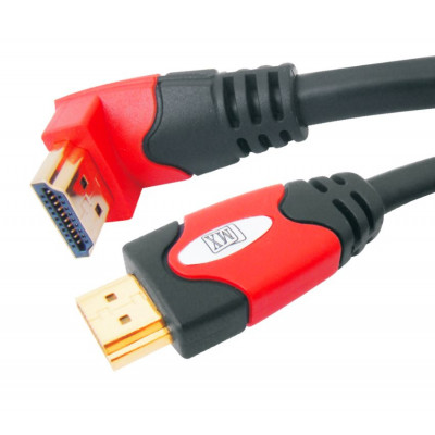 MX HDMI Male Plug To Right Angle HDMI Male Plug Cord Molded 1.4 Version 3 Meter (MX-3575A)