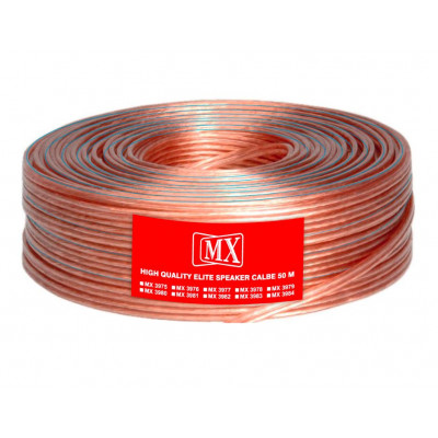 MX High Performance Speaker Cable Transparent 21 Wire OD 2.5mm x 5mm 50 Meter Coil (MX-3981)