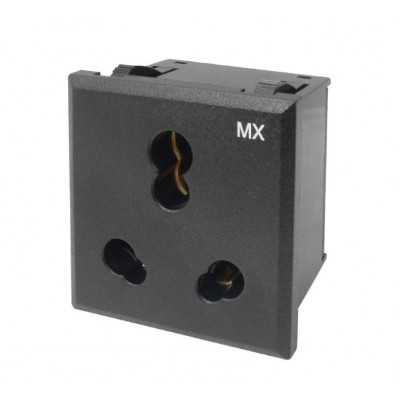 MX Snap Mounting AC Outlet Indian Standard PC Molding 6 Amp 16 Amp (MX-3123)