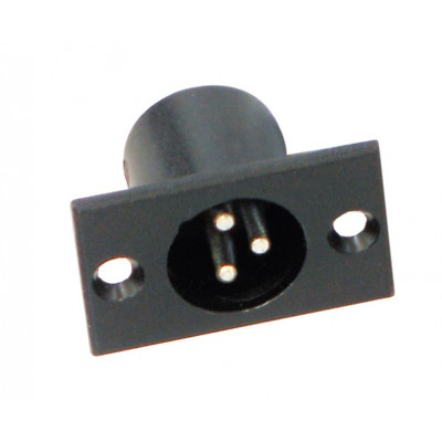 MX XLR 3 Pin MIC Male Connector Panel Mounting Black Coating (MX-380)