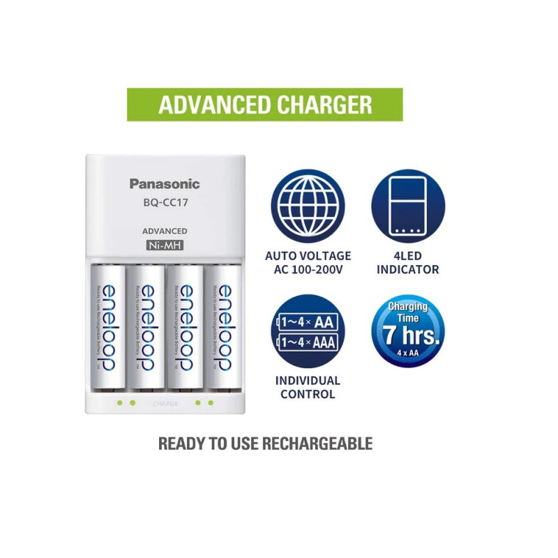 Panasonic Bq Cc17 Eneloop Advanced Charger For Ni Mh Battery Cell Buy