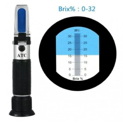 Portable Handheld 0-32% Sugar Meter Beer Refractometer with Plastic Box