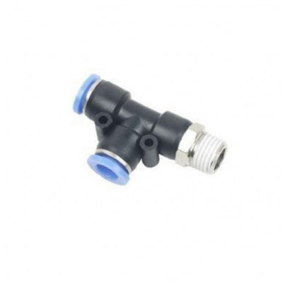 PU CONNECTOR PST 08-04 (8mm OD X 1/2 BSPT Male Run Tee)