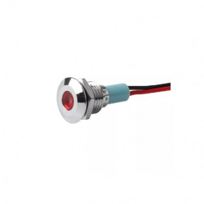 Red 3-9V 10mm LED Metal Indicator Light with 15CM Cable