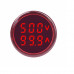 Red AC50-500V 0-100A 22mm AD16-22DVA Round LED Hertz Meter Indicator Light with Transformer