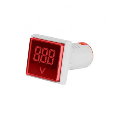 Red AC60-500V 22mm AD16-22FSV Square Cover LED Voltmeter Indicator Light