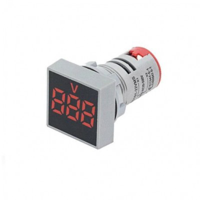 Red AC60-500V 22mm AD16-22FSV Square Frosted Surface LED Voltmeter Indicator Light