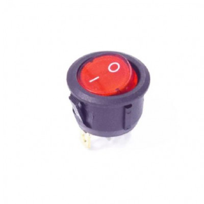 Round Rocker switch 6A 250V 2PIN RED led