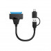 SATA3.0 to USB3.0 / Type C 2in1 External Hard Disk Data Cable - 20CM