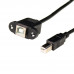 USB 2.0 Type B Male To Type B Female Printer Extension Cable With Panel Mount - 30cm