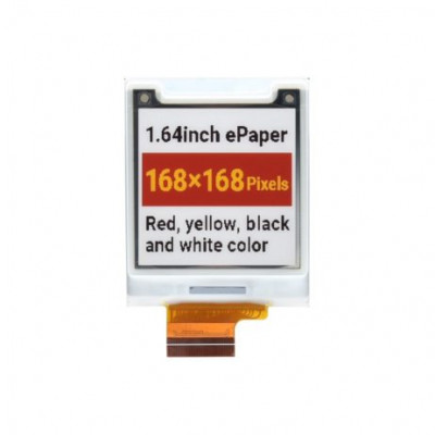 Waveshare 1.64inch square E-Paper (G) Display 168x168 Red/Yellow/Black/White