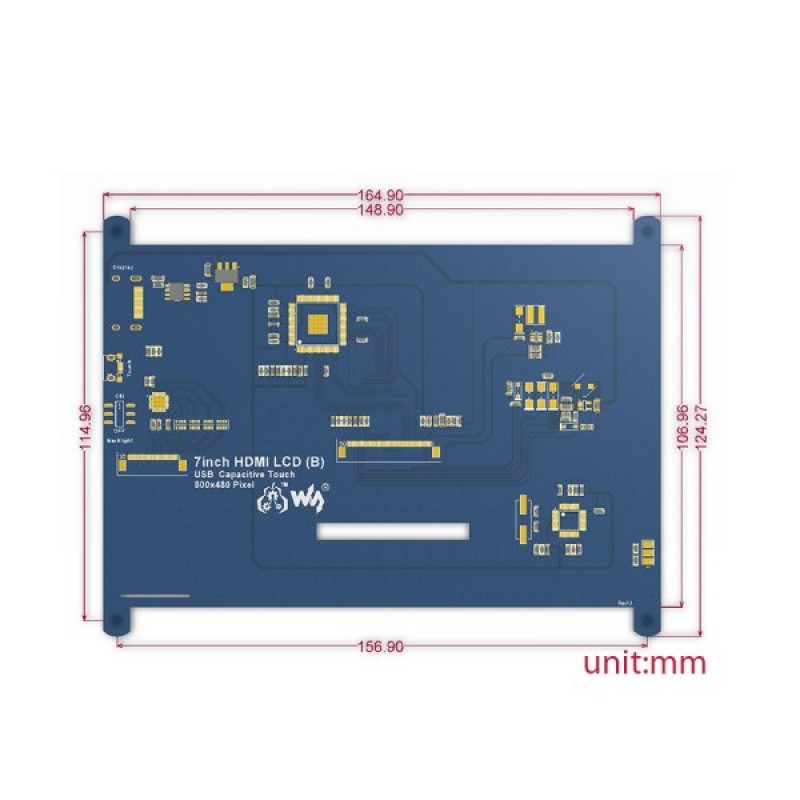 Waveshare 7inch Capacitive Touch Screen LCD (B), 800Ã 480, HDMI, Low ...