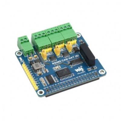 Waveshare Isolated RS485 CAN HAT (B) For Raspberry Pi, 2-Ch RS485 and 1-Ch CAN, Multi Protections