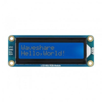 Waveshare LCD1602 RGB Module, 162 Characters LCD, RGB Backlight, 3.3V/5V, I2C Bus