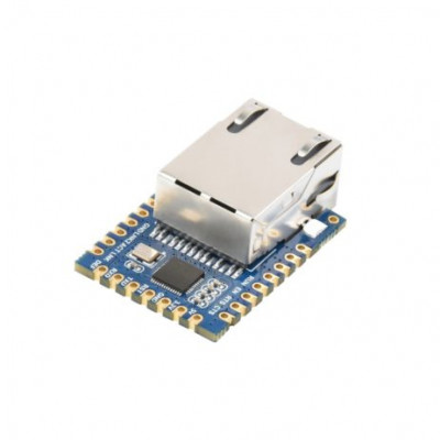 Waveshare TTL UART to Ethernet Mini Module, Castellated Holes With Immersion Gold Design, Highly Integrated Packaging