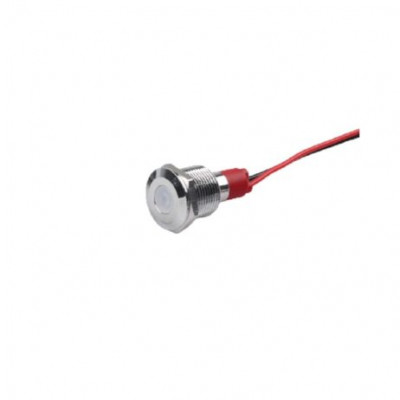 White 3-9V 12mm LED Metal Indicator Light with 15CM Cable