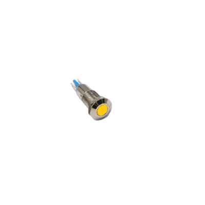 Yellow 10-24V 8mm LED Metal Indicator Light